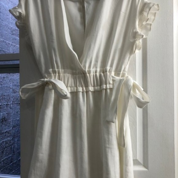 Zara White Ruffle Open Back Dresss - Picture 3 of 5